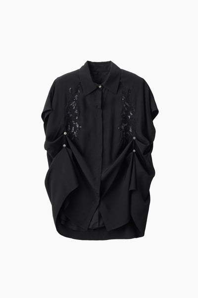 Veil embroidered shirt (Black)