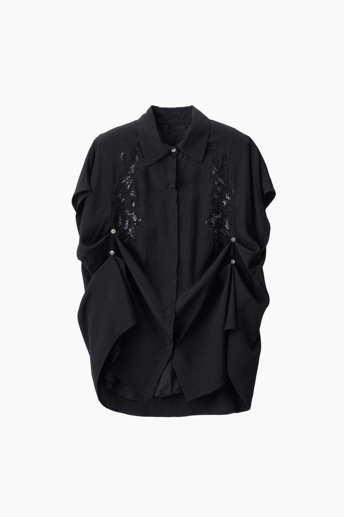 Veil embroidered shirt (Black)