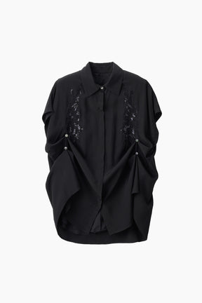 Veil embroidered shirt (Black)