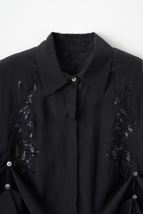Veil embroidered shirt (Black)