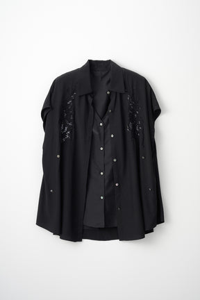 Veil embroidered shirt (Black)