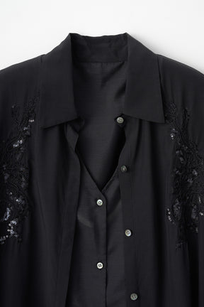 Veil embroidered shirt (Black)