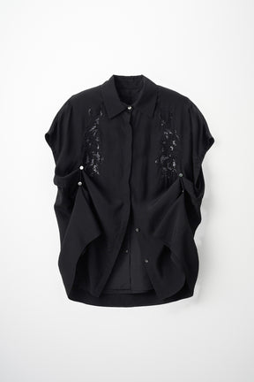 Veil embroidered shirt (Black)