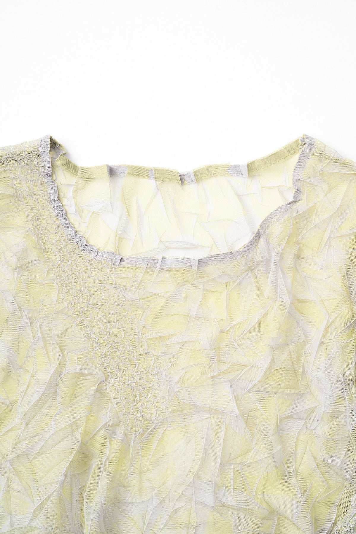 Crumpled half sleeve tops (Yellow)
