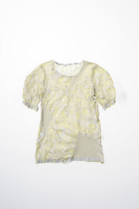 Crumpled half sleeve tops (Yellow)