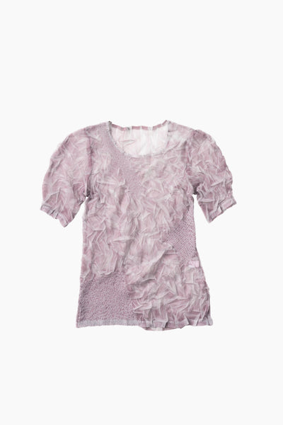 Crumpled half sleeve tops (Pink)