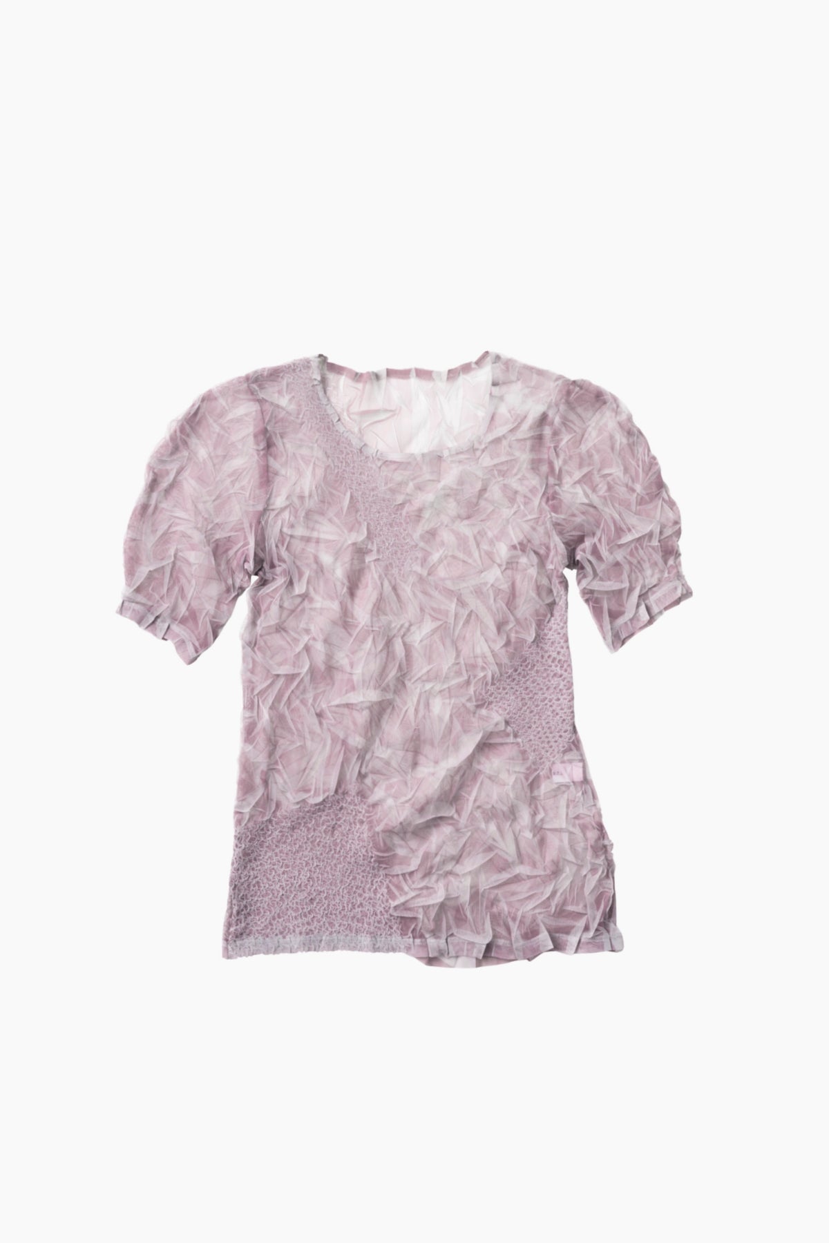 Crumpled half sleeve tops (Pink)