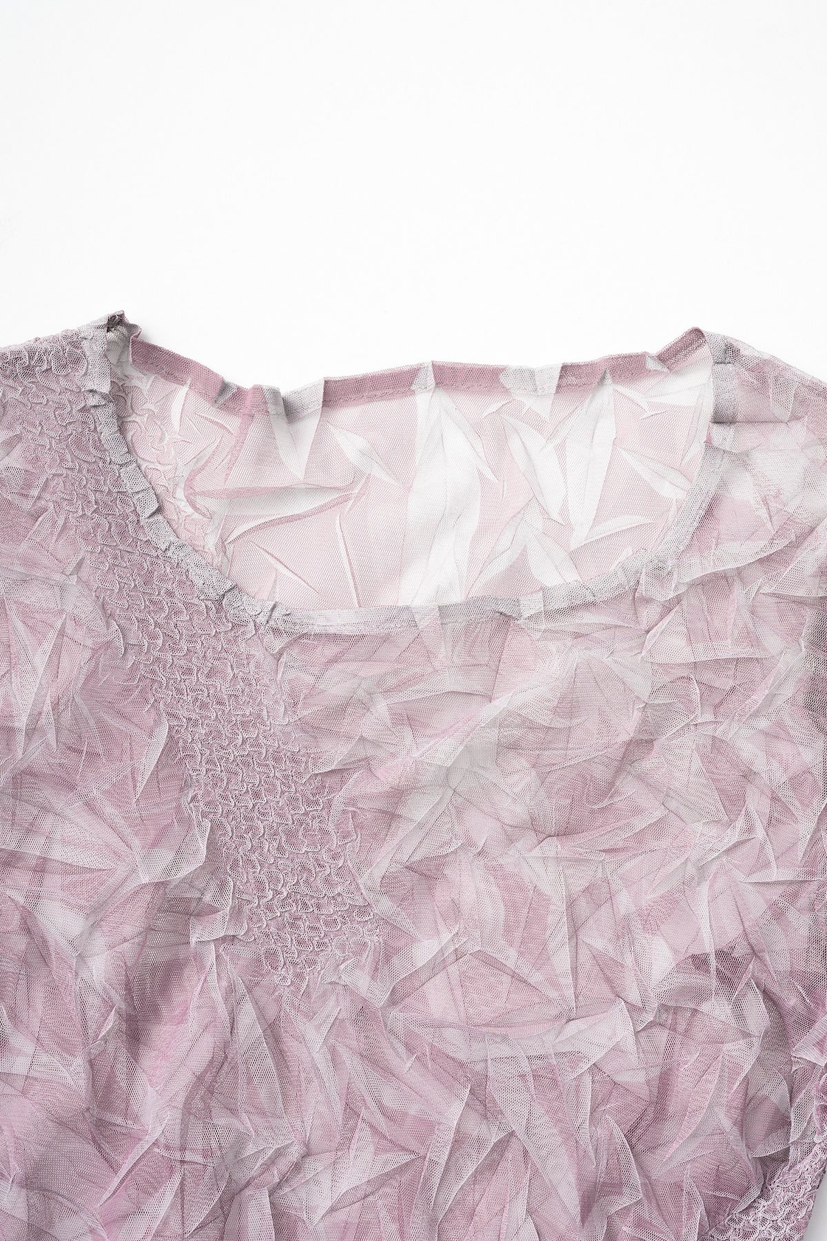 Crumpled half sleeve tops (Pink)