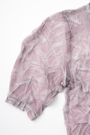 Crumpled half sleeve tops (Pink)