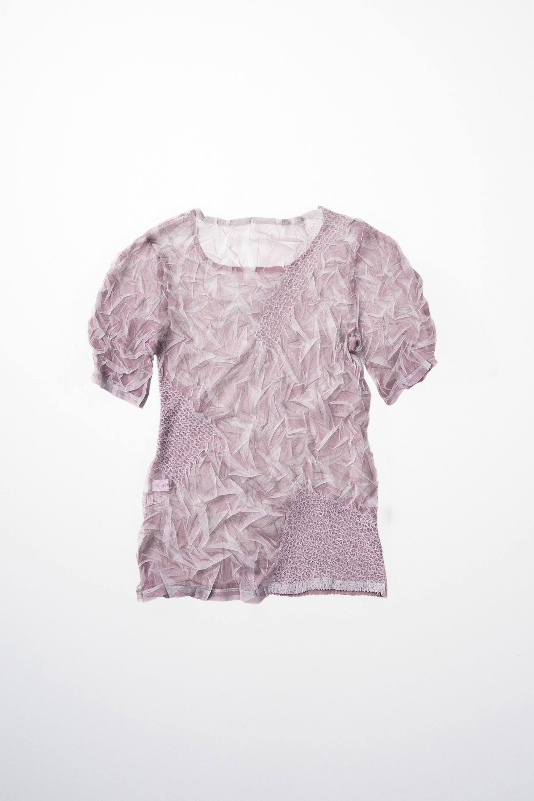 Crumpled half sleeve tops (Pink)