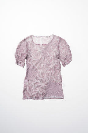 Crumpled half sleeve tops (Pink)