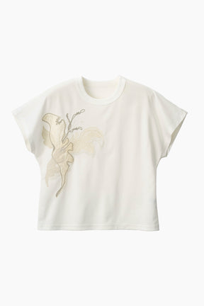 Flutter patchwork embroidered tops (White)