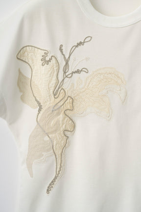 Flutter patchwork embroidered tops (White)