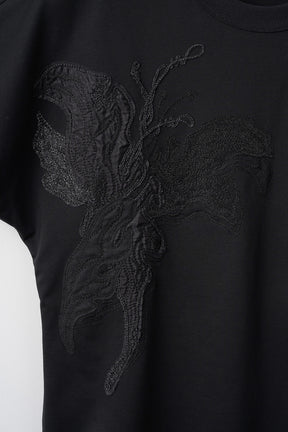 Flutter patchwork embroidered tops (Black)