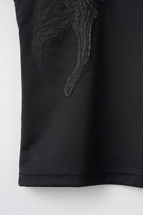 Flutter patchwork embroidered tops (Black)
