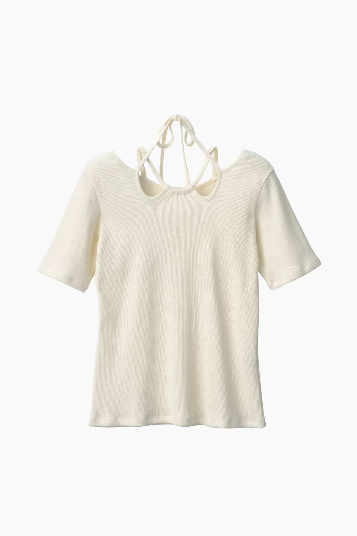 Glitter ivy halfsleeve tops (White)