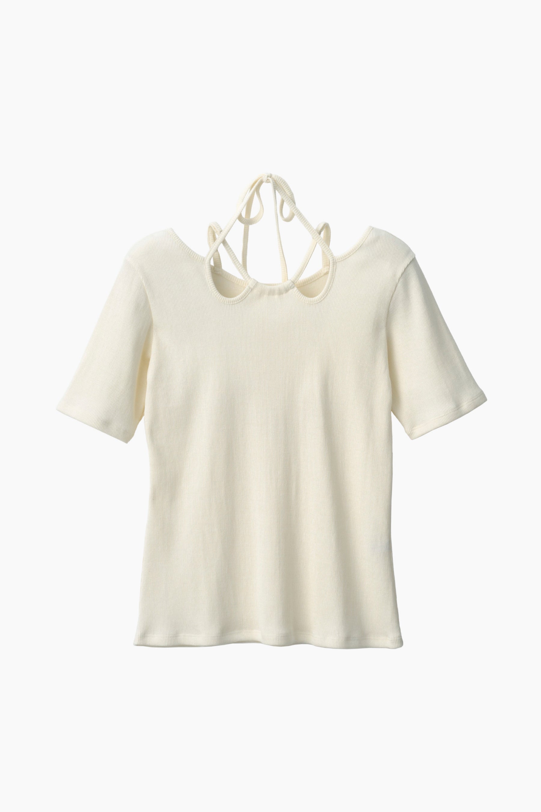 Glitter ivy halfsleeve tops (White)