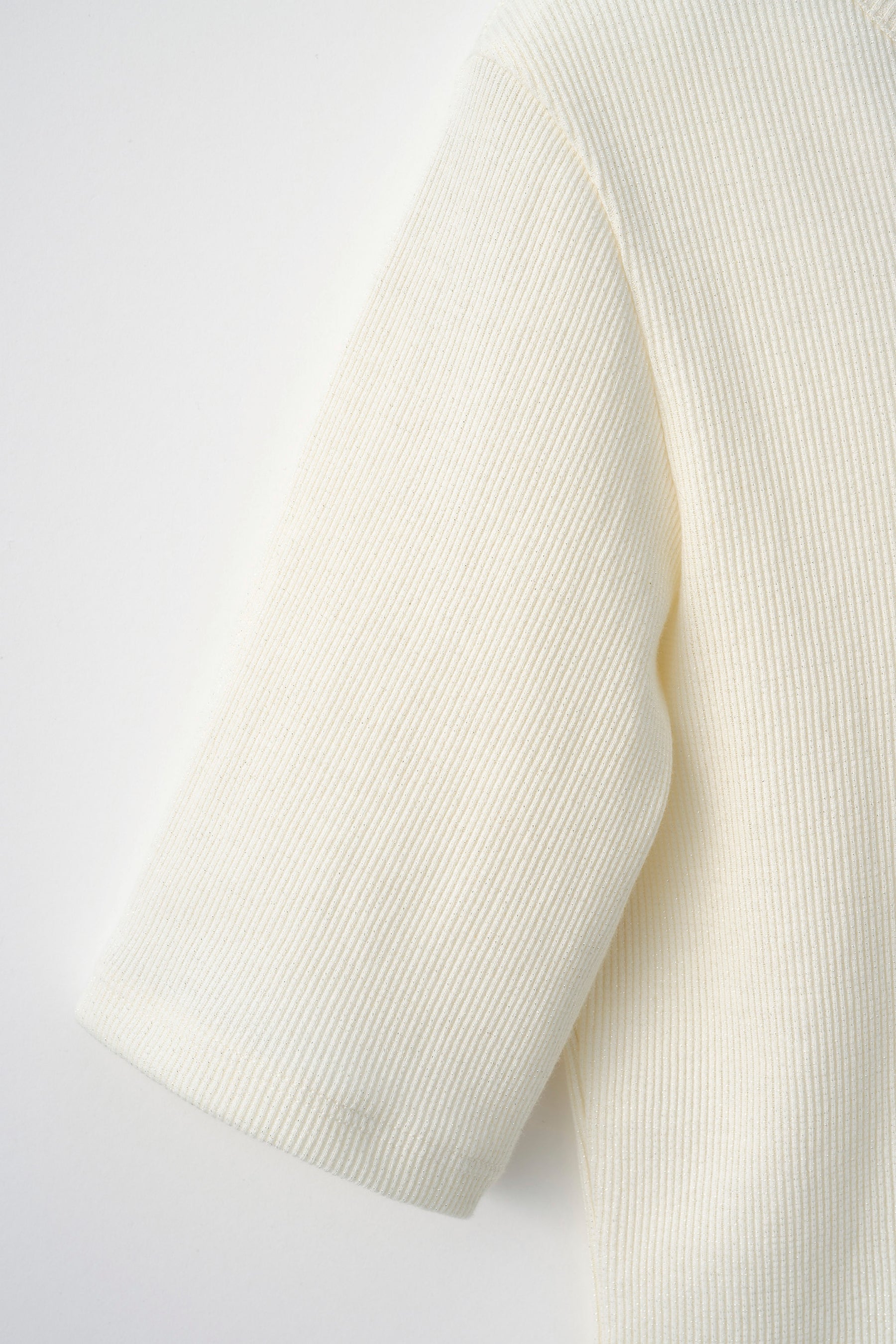 Glitter ivy halfsleeve tops (White)