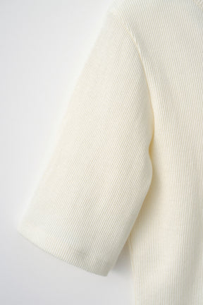 Glitter ivy halfsleeve tops (White)