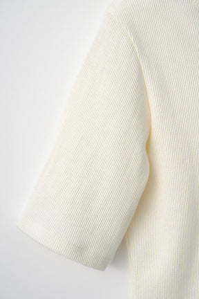 Glitter ivy halfsleeve tops (White)