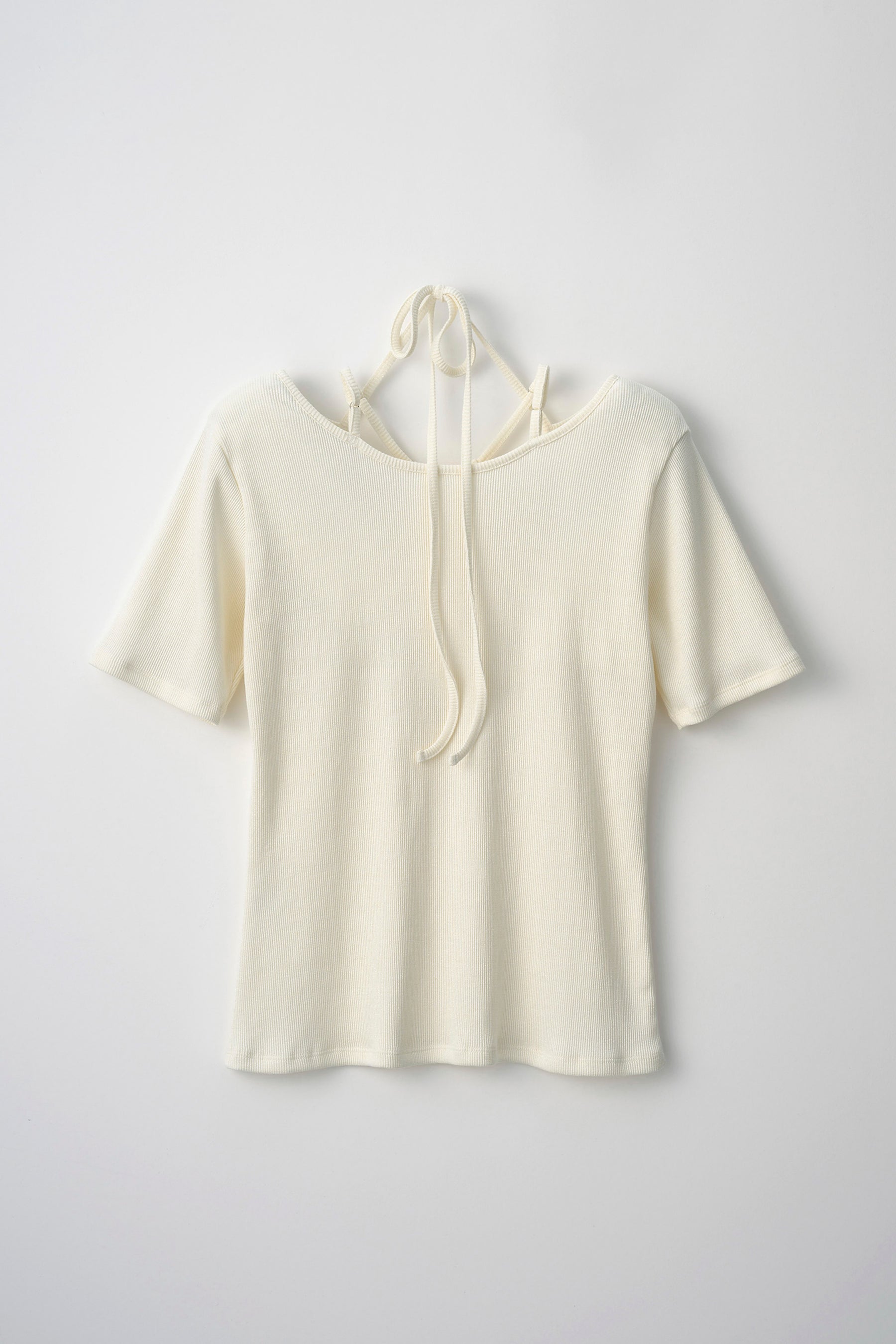 Glitter ivy halfsleeve tops (White)