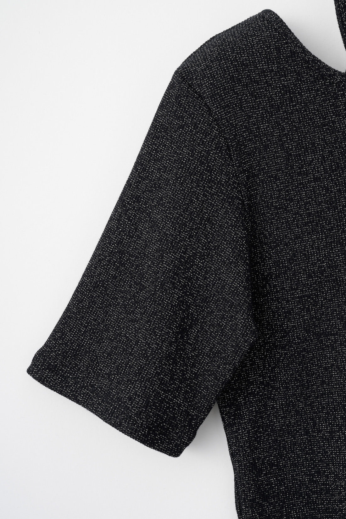 Glitter ivy halfsleeve tops (Black)
