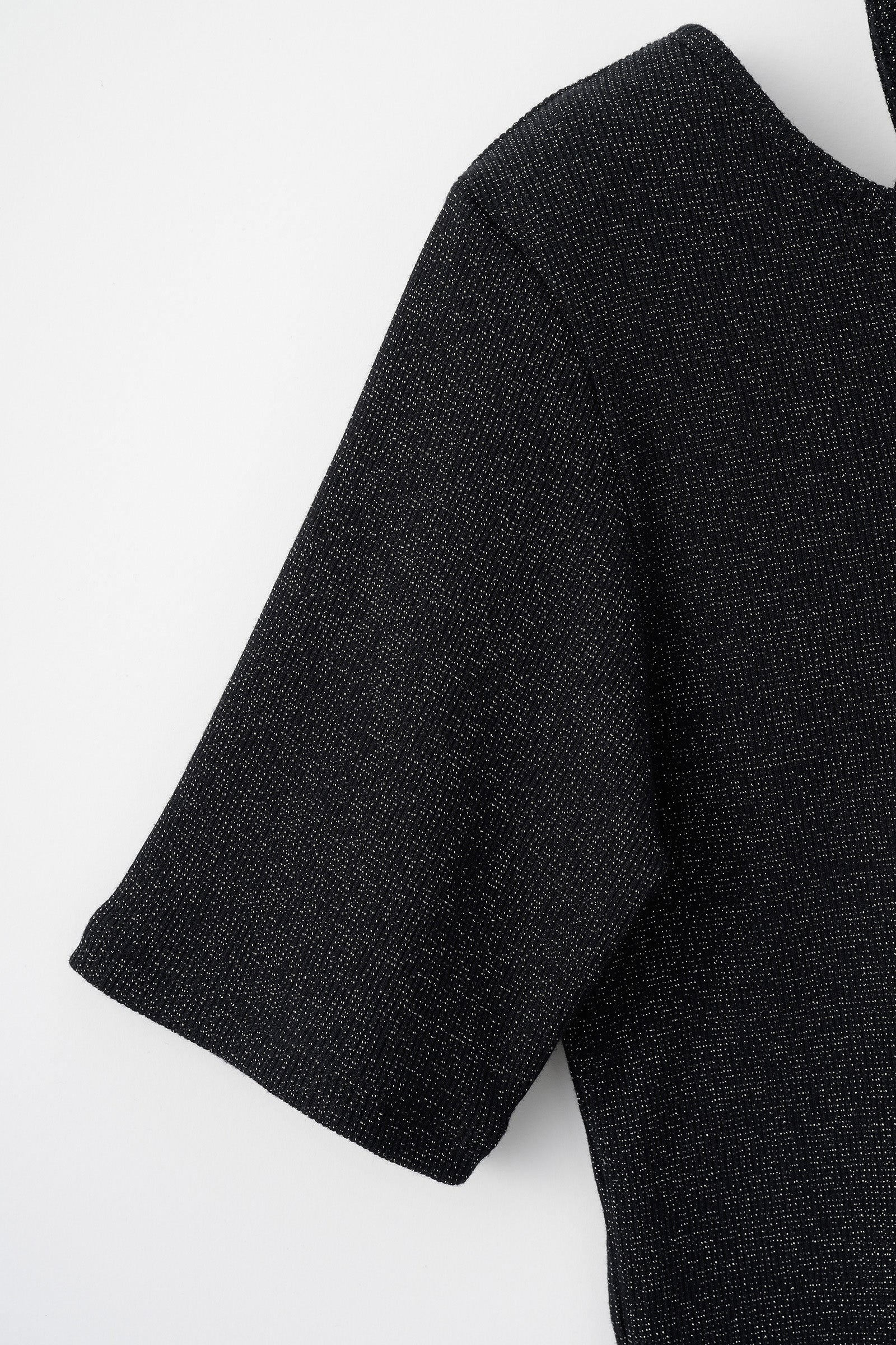 Glitter ivy halfsleeve tops (Black)