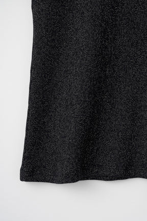 Glitter ivy halfsleeve tops (Black)