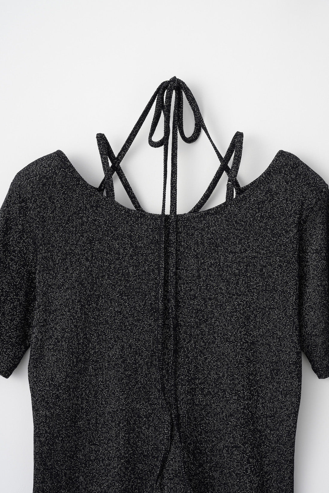 Glitter ivy halfsleeve tops (Black)