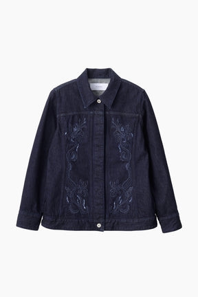 Nerine embroidered denim jacket (Indigo)