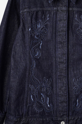 Nerine embroidered denim jacket (Indigo)