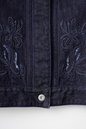 Nerine embroidered denim jacket (Indigo)