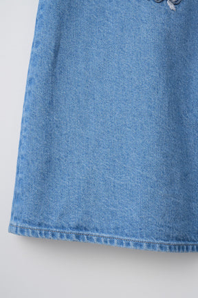 Nerine embroidered denim skirt (Blue)