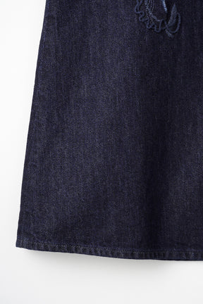Nerine embroidered denim skirt (Indigo)