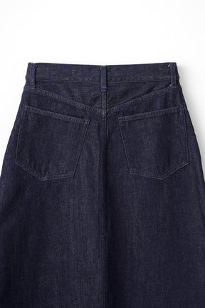 Nerine embroidered denim skirt (Indigo)