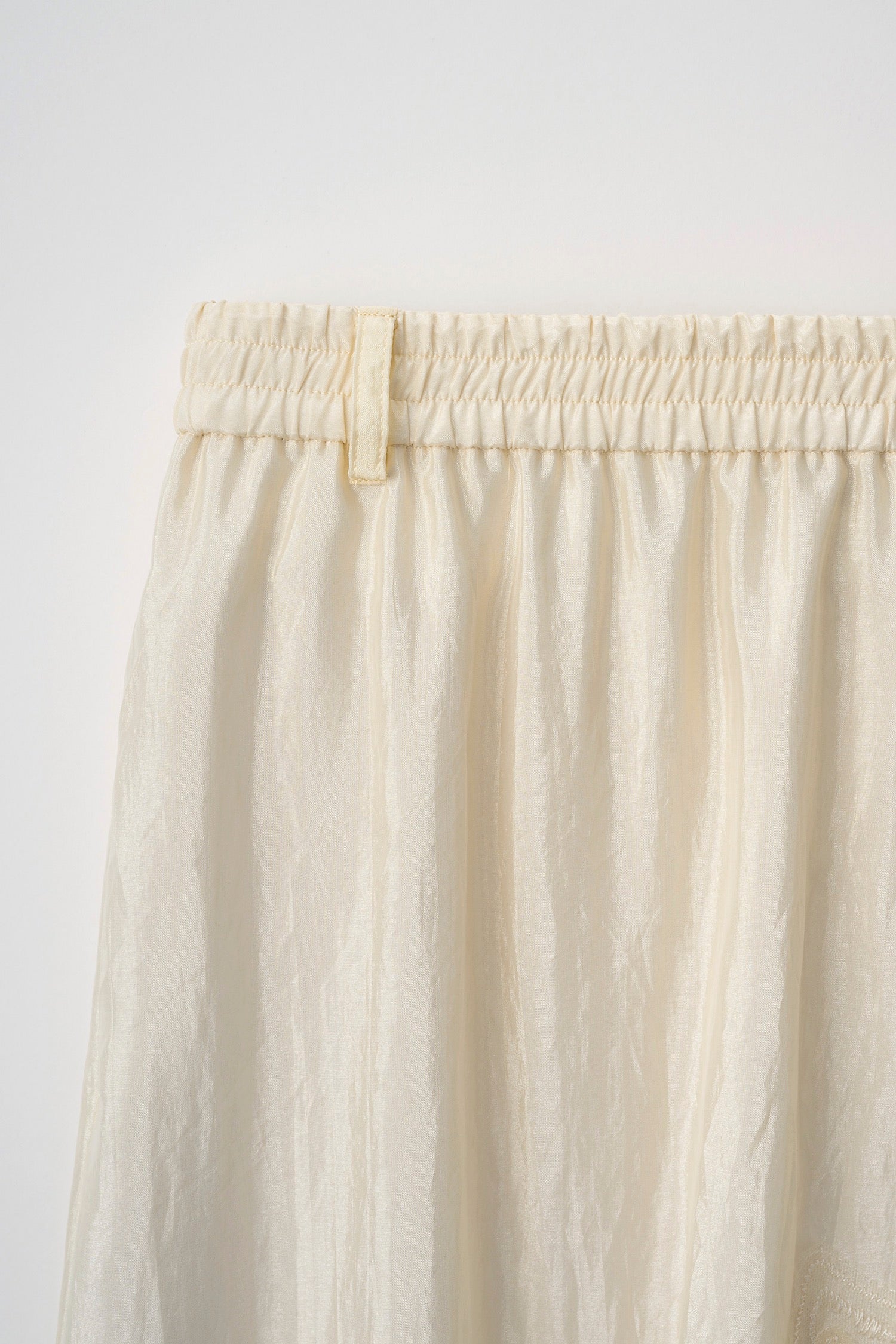 Flutter patchwork embroidered skirt (White)