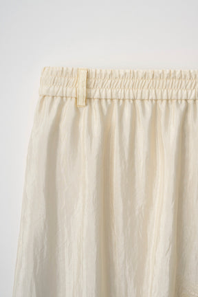 Flutter patchwork embroidered skirt (White)