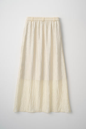 Flutter patchwork embroidered skirt (White)