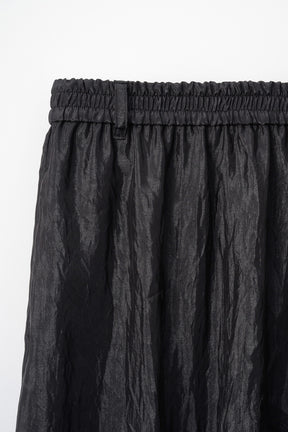 Flutter patchwork embroidered skirt (Black)