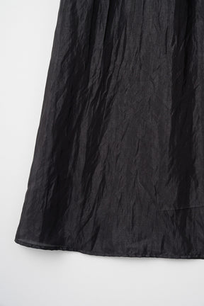 Flutter patchwork embroidered skirt (Black)