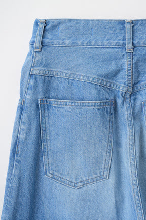 Nerine embroidered denim slacks (Blue)