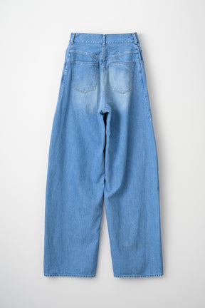 Nerine embroidered denim slacks (Blue)