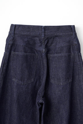 Nerine embroidered denim slacks (Indigo)
