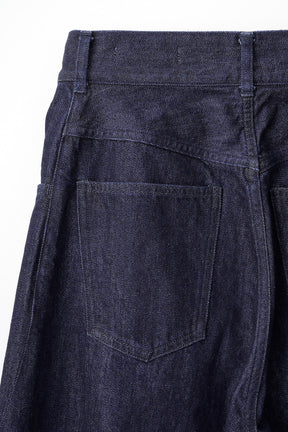 Nerine embroidered denim slacks (Indigo)