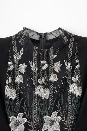 Classic lace dress set (Black)