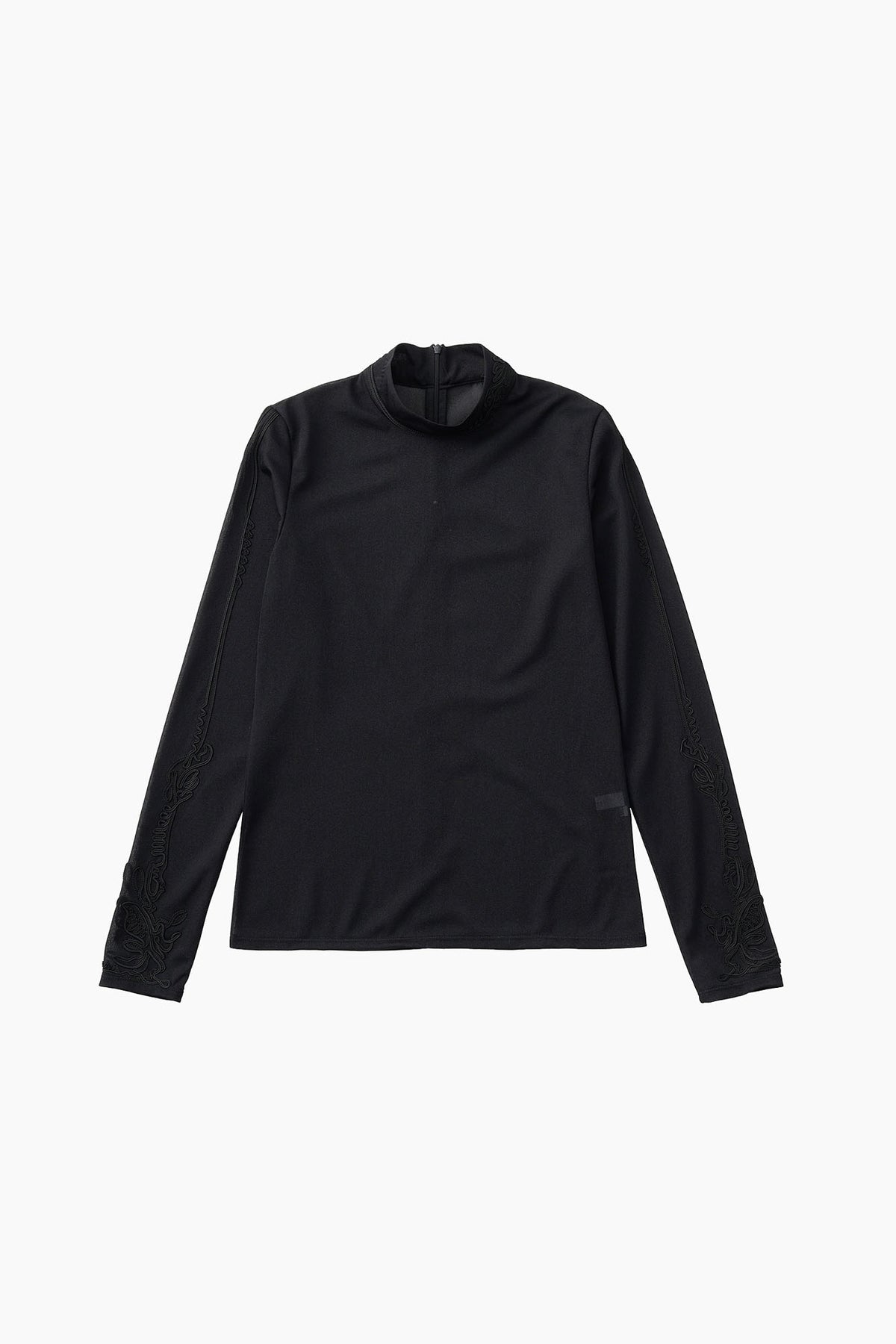 Scenery embroidery sheer tops (Black)