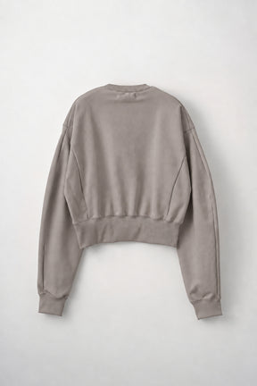 Glint beads embroidered sweatshirt (Greige)