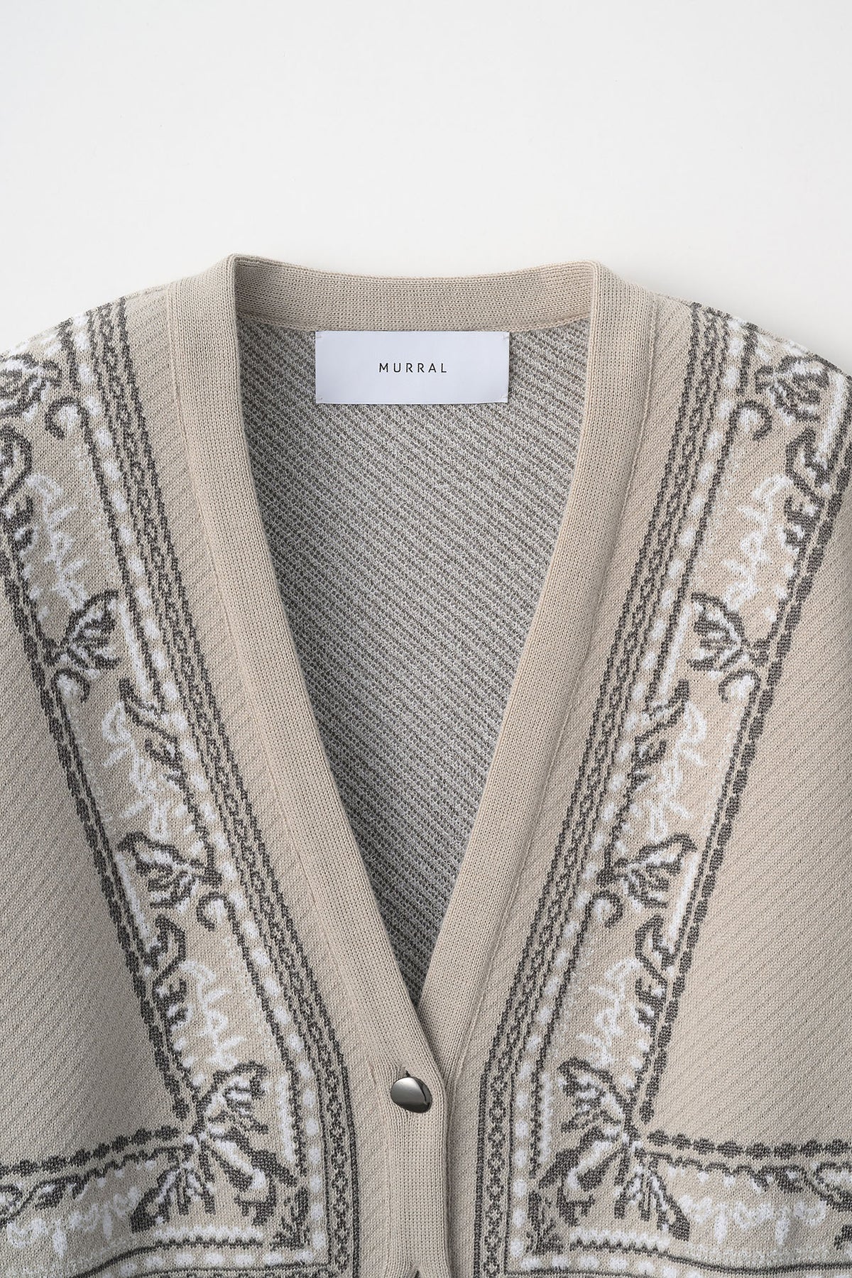 Framed knit cardigan (Greige)