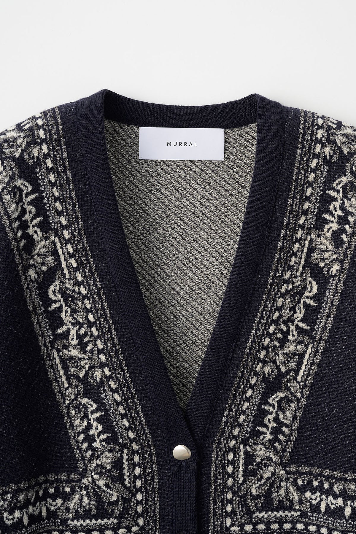 Framed knit cardigan (Navy)