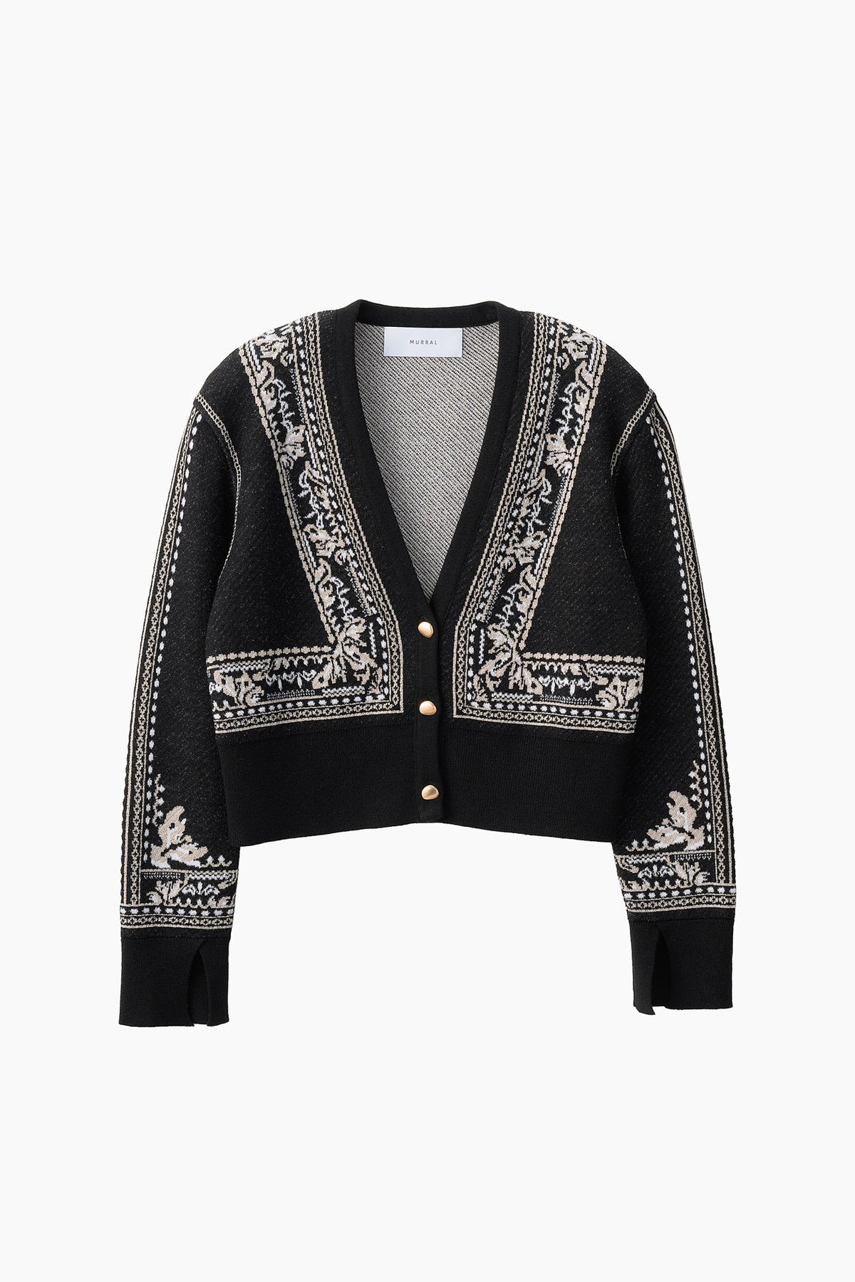 Framed knit cardigan (Black)
